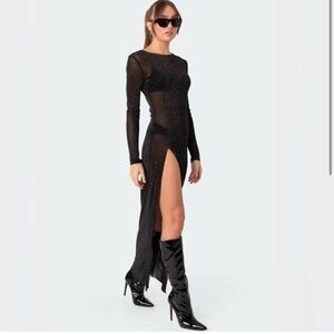 Edikted Cream Textured Dress